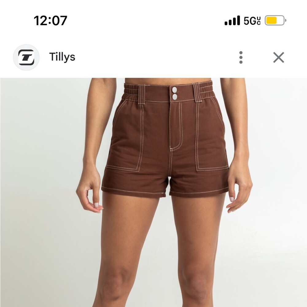 Tilly’s Brown High Waist Shorts 100% cotton
